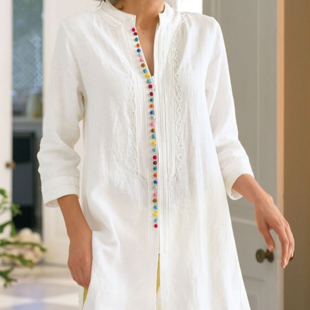 Soft surroundings Desert Tunic Linen White